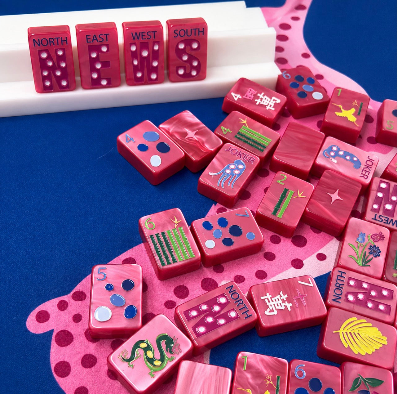 Springtime Safari - Wild Pink Pearl – Bespoke Mahjong