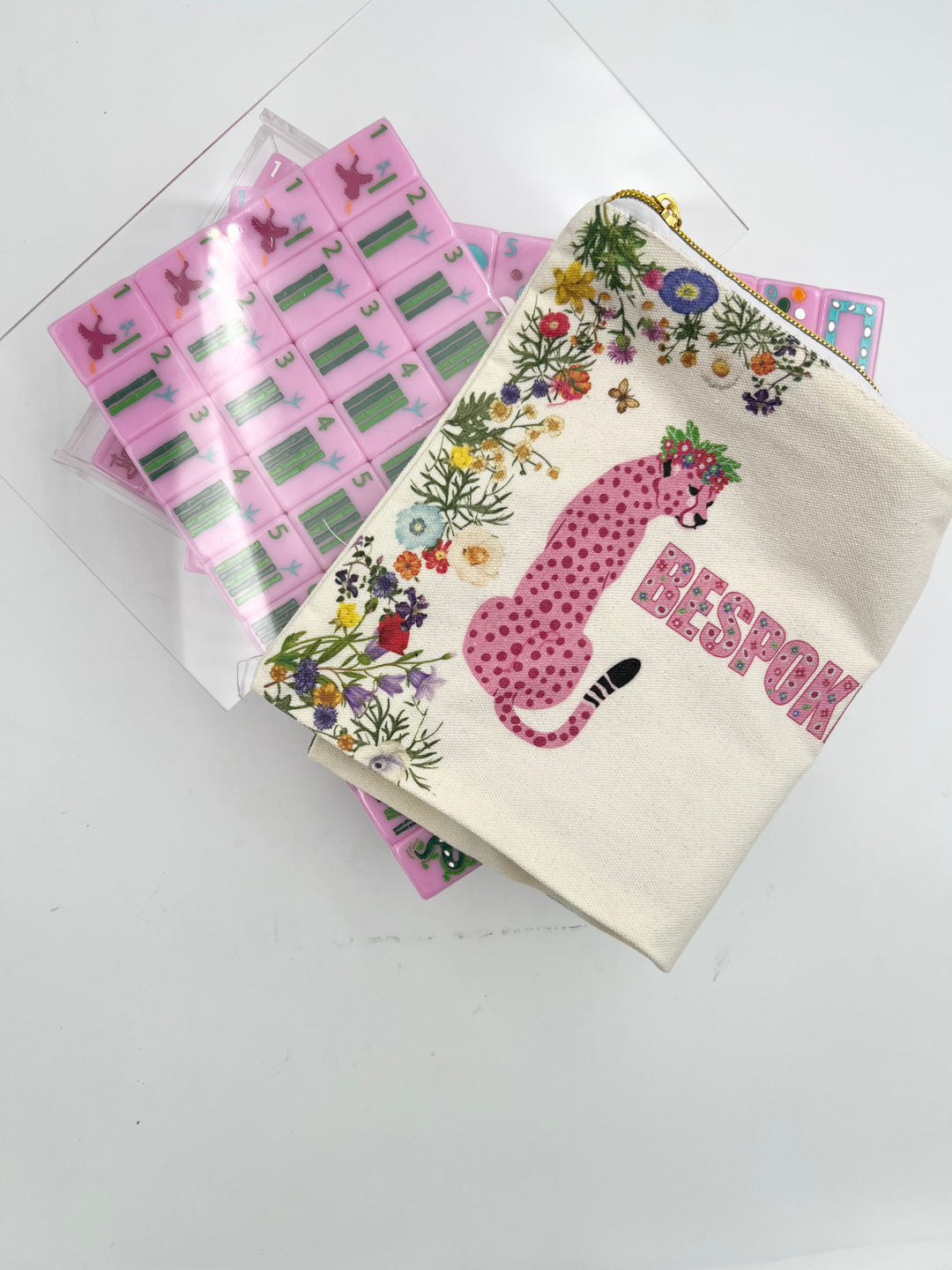 ODD LOTS LESS THAN PERFECT - PETAL PINK SAFARI TILES WITH TILE BAG AND ACRYLIC BOX NO PRODUCT BOX