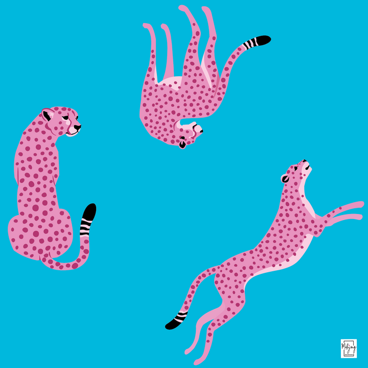 FLIRTY LEOPARDS MAT - VIVID BLUE