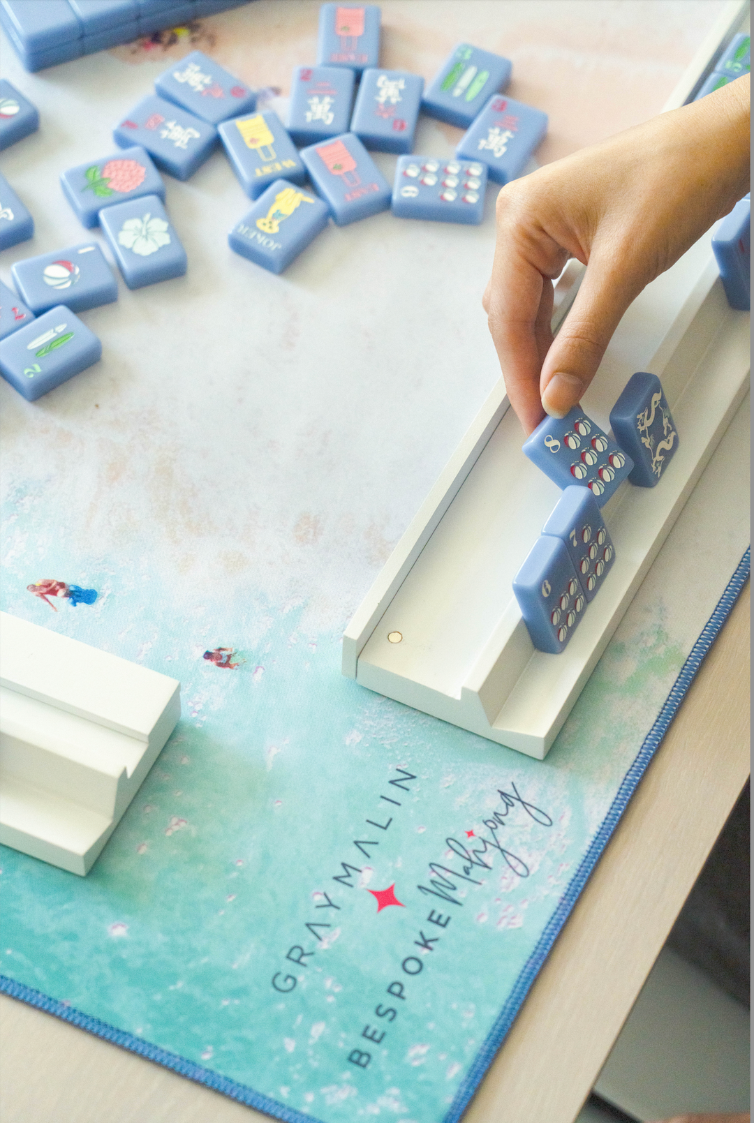 Bespoke X Gray Malin Beach Club Mahjong Tiles - CABANA BLUE