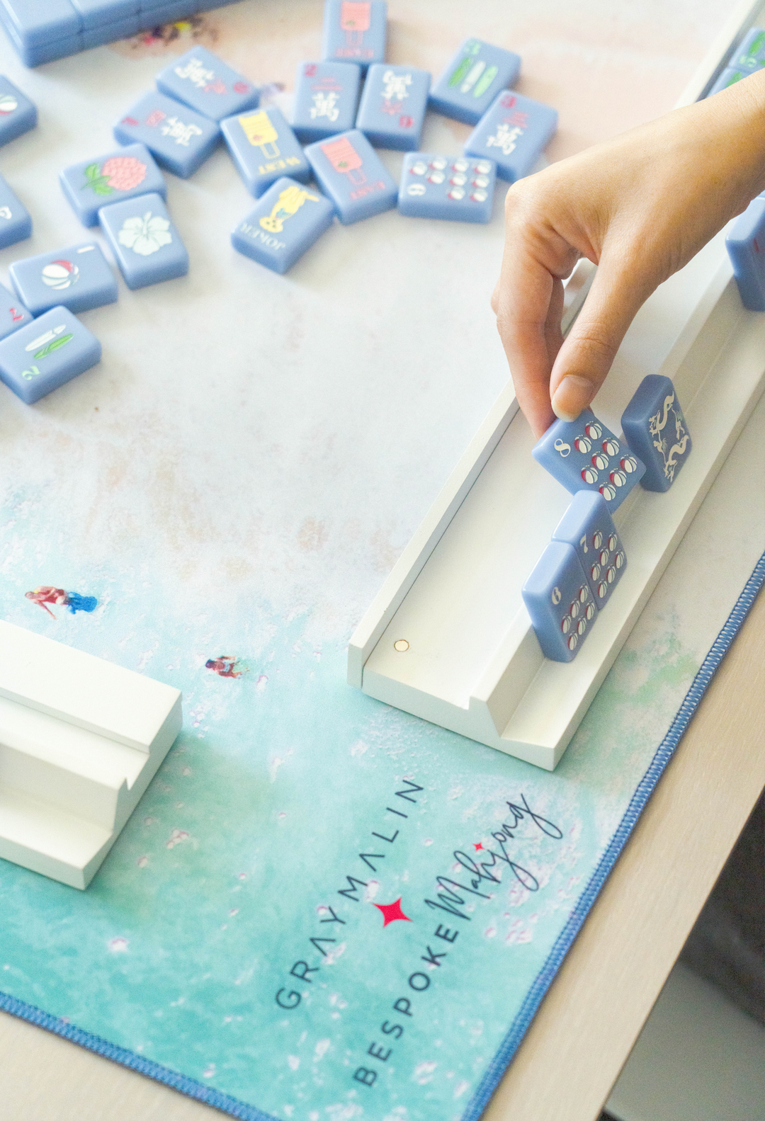 Bespoke X Gray Malin Beach Club Mahjong Tiles - CABANA BLUE
