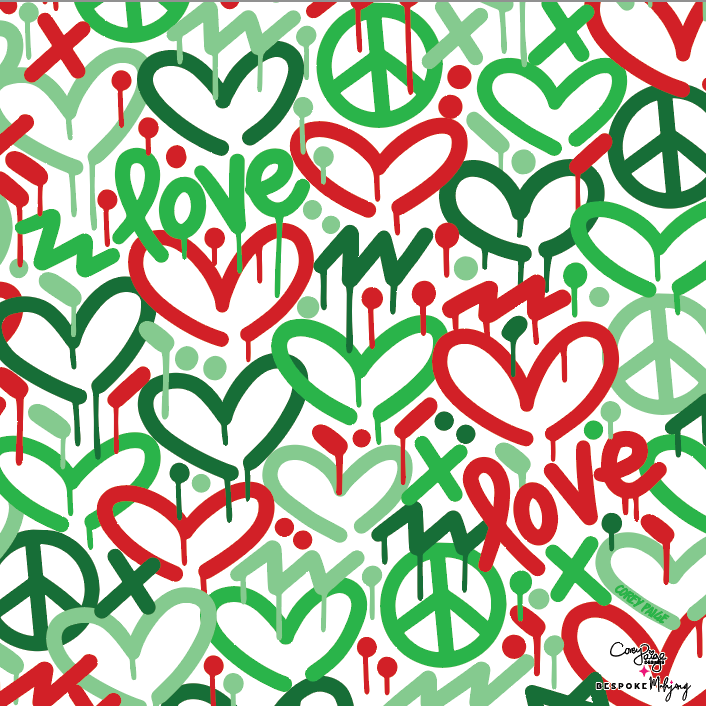 DOUBLE-SIDED MAT | Double the Fun/Bespoke x Corey Paige - HOLIDAY LOVE MAT - RED/GREEN