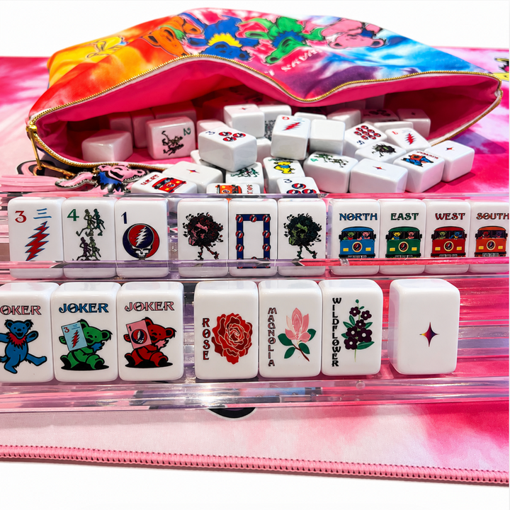 SPECIAL ORDER - THE LAGUNA TABLE - GRATEFUL DEAD x BESPOKE MAHJONG - PINK DANCING BEARS