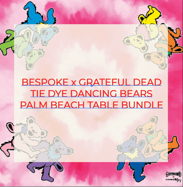 SPECIAL ORDER - THE PALM BEACH TABLE - GRATEFUL DEAD x BESPOKE MAHJONG - TIE DYE DANCING BEARS