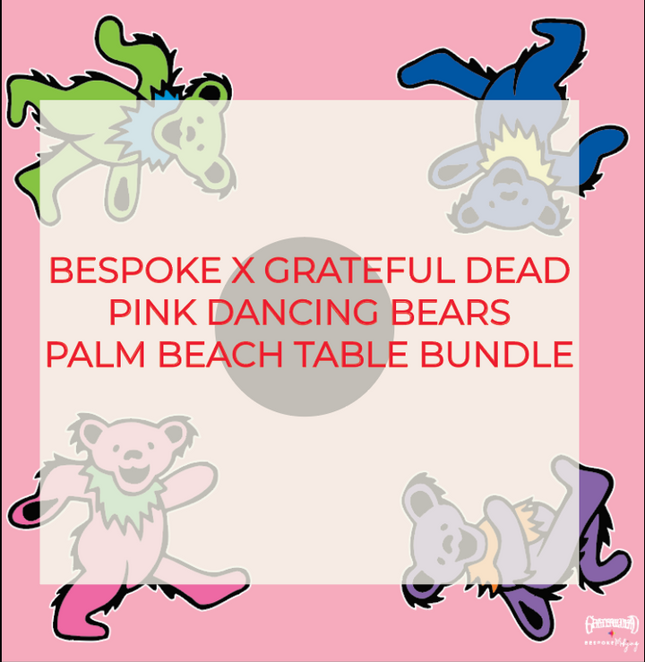 SPECIAL ORDER - THE PALM BEACH TABLE - GRATEFUL DEAD x BESPOKE MAHJONG - PINK DANCING BEARS