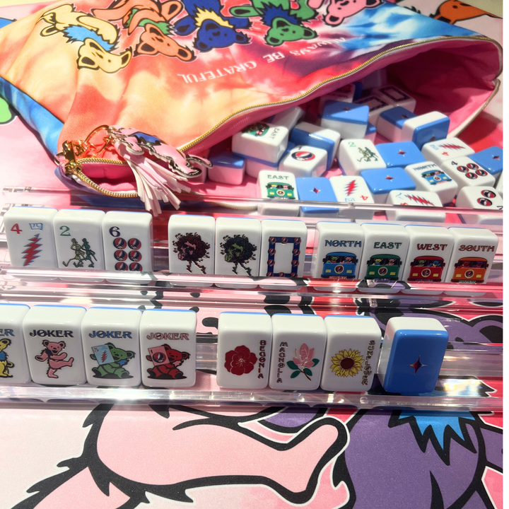 SPECIAL ORDER - THE LAGUNA TABLE - GRATEFUL DEAD x BESPOKE MAHJONG - PINK DANCING BEARS
