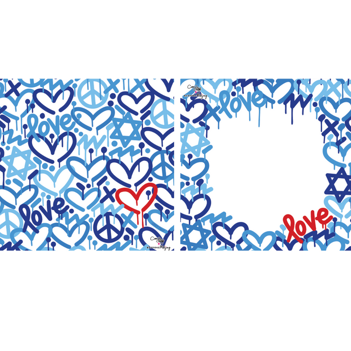 DOUBLE-SIDED MAT | Double the Fun/Bespoke x Corey Paige - HOLIDAY LOVE MAT - BLUE
