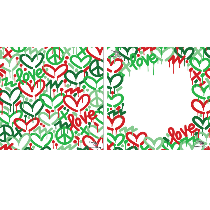 DOUBLE-SIDED MAT | Double the Fun/Bespoke x Corey Paige - HOLIDAY LOVE MAT - RED/GREEN