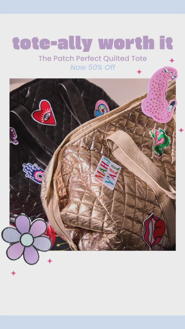 Patch Perfect Quilted Tote - Brushed Gold